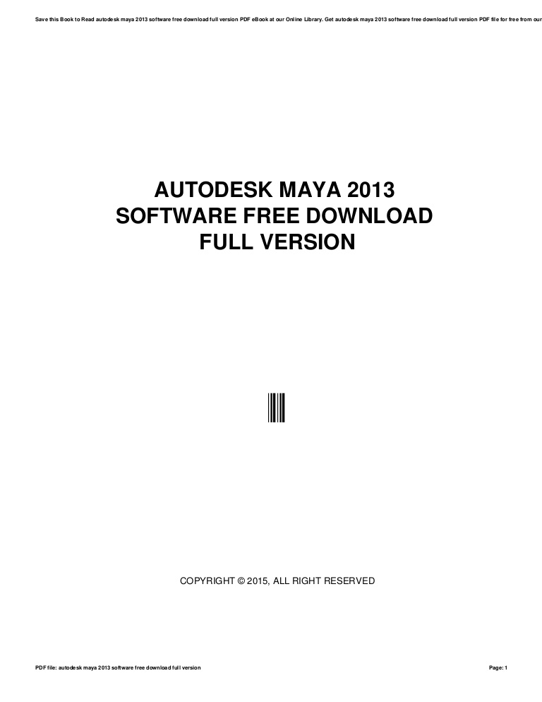 Autodesk maya 2013 free download full version with crack